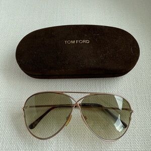 Vintage Tom Ford Sunglasses Cross Gold Metal Frames aviators with case LF6777678